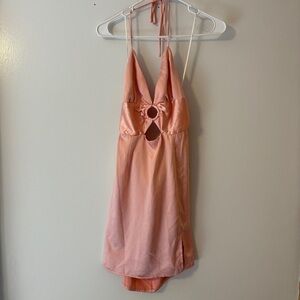 NWT Hello Molly Peach Halter Top Mini Dress Size Large